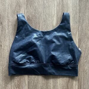 Offline By Aerie Metallic Medium Support Sports Bra Blue Size XL Activewear